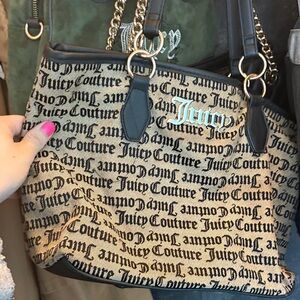 Juicy Couture Black and Cream Tote Bag